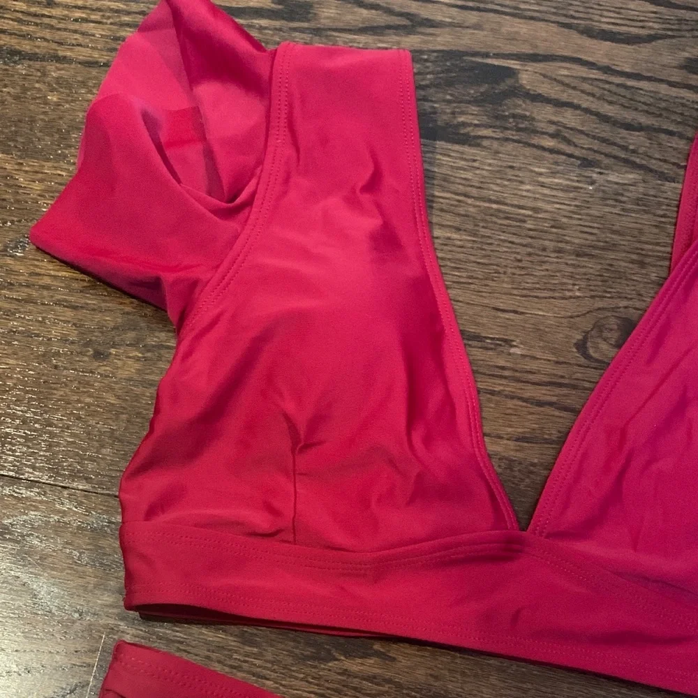 Red Ruffled Bikini Set - Picture 3 of 5